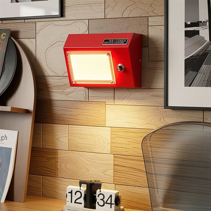Lampa de perete în stil radio vintage, fără cabluri, pentru dormitor, Bauhaus