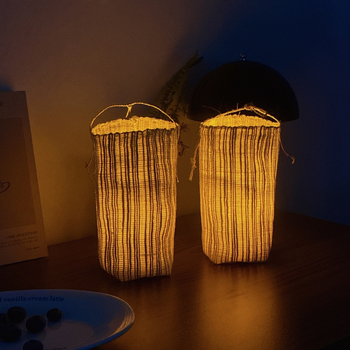 Ručne vyrobené látkové tienidlo na elektronickú sviečku, vintage závesná lampa na osvetlenie domácnosti, nehmotné kultúrne dedičstvo