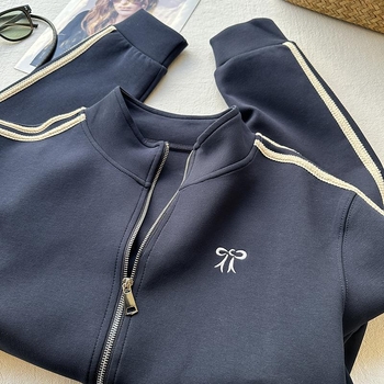 Geacă scurtă sport pentru femei, stil baseball, fermoar, guler înalt, mâneci lungi, amestec de bumbac, primăvara 2025, croială casual lejeră