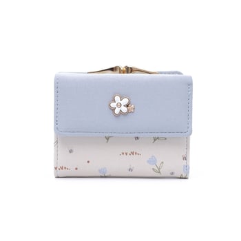 Portofel mic pentru femei, stil coreean, tri-fold, compact și elegant, suport pentru carduri