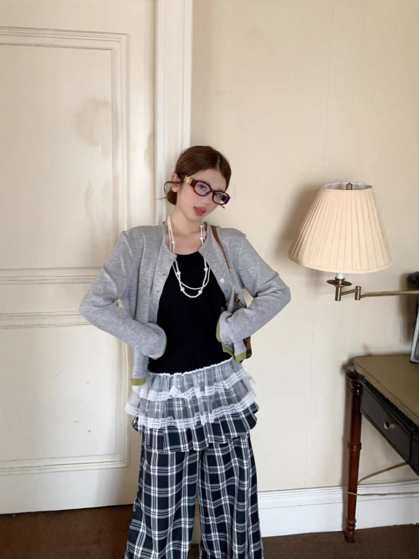 Patchwork kardigán baseball dzseki, női elegáns mindennapi stílus, koreai niche márka, 25 ősz