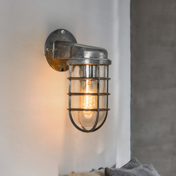 Lampa de perete loft industrial, stil vintage american, impermeabilă pentru exterior, design cu cușcă din fier, pentru baruri și cafenele