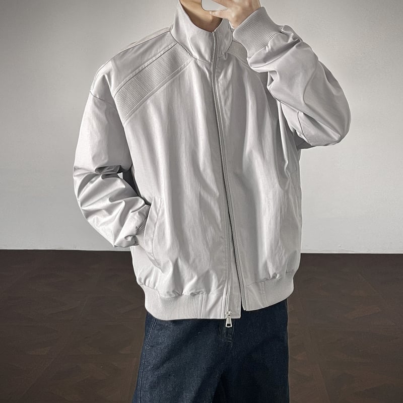 Geacă în stil american de lucru pentru bărbați, cu guler înalt, primăvară, casual streetwear, croială largă, jachetă baseball