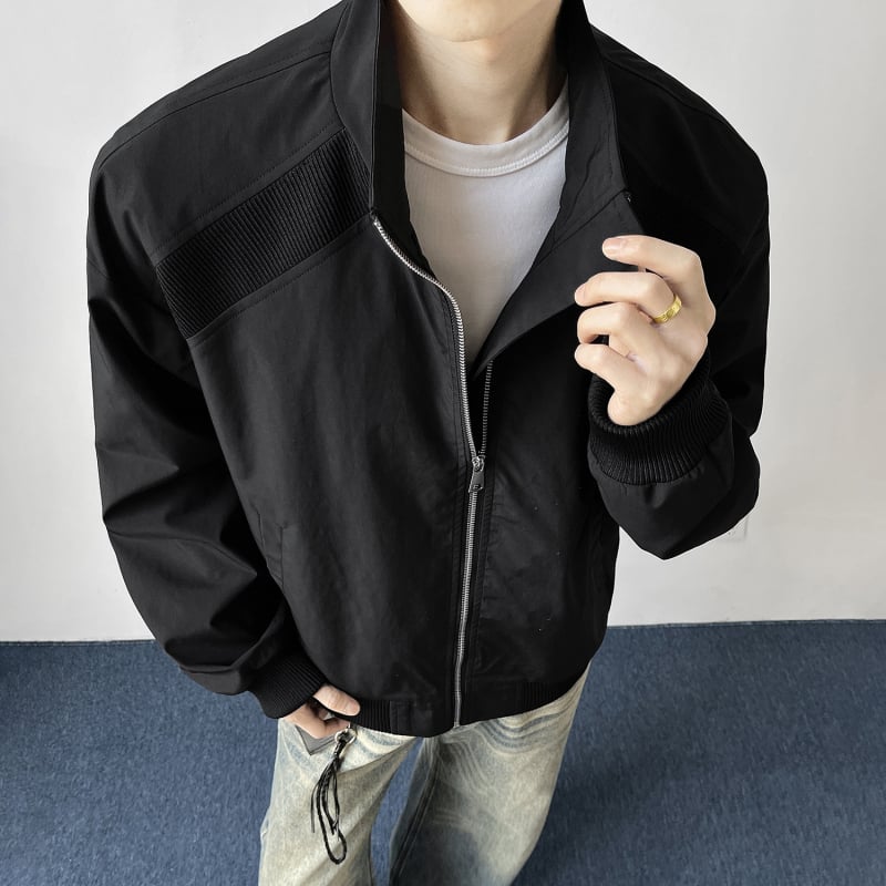 Geacă în stil american de lucru pentru bărbați, cu guler înalt, primăvară, casual streetwear, croială largă, jachetă baseball