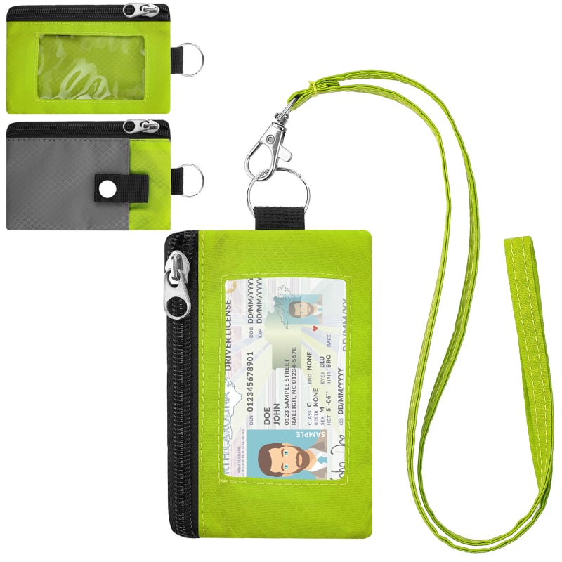 Portofel din nylon cu design color-block, suport pentru carduri, breloc pentru chei, mini portofel ultra-subțire