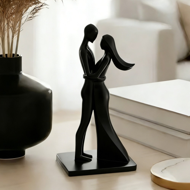 Minimalista 3D-nyomtatású párfigura, dekoratív dísz a nappaliba és a boros szekrényhez, otthoni dekoráció, Valentin-nap és esküvői ajándék