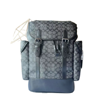 Rucsac de piele unisex cu capac, pentru drumeții și călătorii, stil clasic monogram, capacitate 20–35 L, compatibil cu laptop de 16 inch