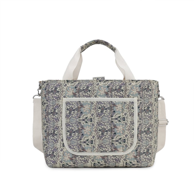 Geantă pentru mamă cu imprimeu floral retro, geantă tote spațioasă, curea de umăr reglabilă pentru mamă și bebeluș