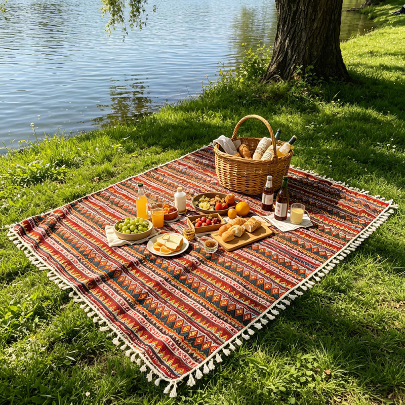 Kültéri piknik matrac, nedvességálló, vastag anyagból, kempingezéshez és otthoni használatra