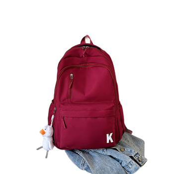 Egyszínű, egyszerű hátizsák 20–35 L kapacitással, közép- és általános iskolások számára, könnyű, légáteresztő nylon, 16 hüvelykes laptop befogadására