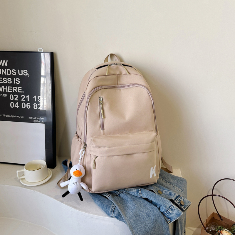 Egyszínű, egyszerű hátizsák 20–35 L kapacitással, közép- és általános iskolások számára, könnyű, légáteresztő nylon, 16 hüvelykes laptop befogadására