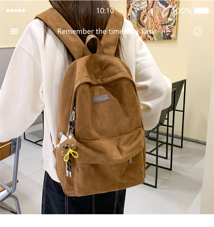 Könnyű, egyszínű hátizsák minimalist stílusban, iskolára és mindennapi használatra, 14 hüvelykes laptophoz