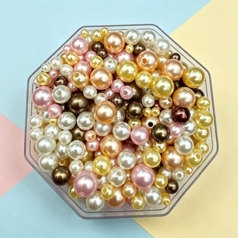 Σετ DIY κοσμημάτων με χάντρες και οκταγωνικές ψεύτικες πέρλες για βραχιόλι και κολιέ