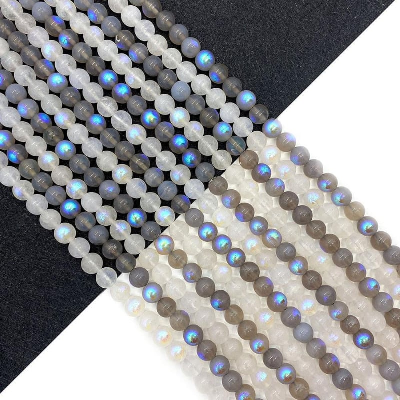 Természetes kőből készült imitat labradorit holdkő gyöngyök, 6-10mm, DIY ékszerekhez
