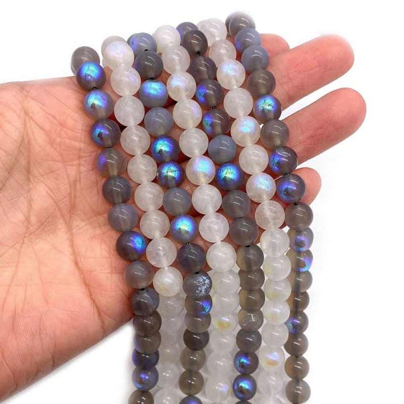 Természetes kőből készült imitat labradorit holdkő gyöngyök, 6-10mm, DIY ékszerekhez
