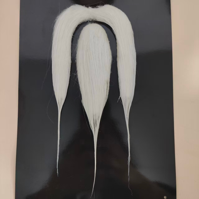 Halloween zabava: lažna brada, 22 cm, muški model, crno-bijela, rekvizit za šminku i kostim