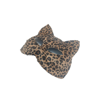 Maska mačky s leopardím vzorom, rekvizita do polovice tváre na maškarný ples a Halloween