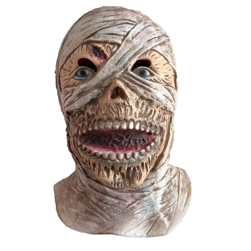 Halloweenska múmiová maska na párty – zombie a múmiová hororová pokrývka hlavy ako cosplay rekvizita