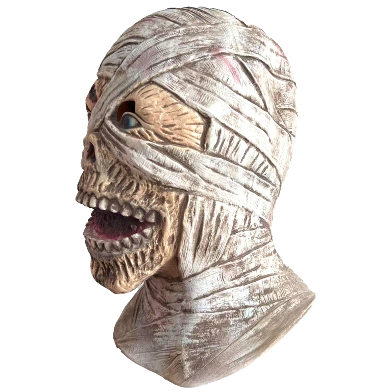 Halloweenska múmiová maska na párty – zombie a múmiová hororová pokrývka hlavy ako cosplay rekvizita