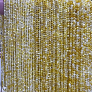 2-4mm φυσικά μαργαριτάρια βαθιάς θάλασσας, κίτρινο πεταλούδα κελύφος, φετσετοποιημένα σε σχήμα ποδοσφαίρου, για DIY κολιέ και βραχιόλι