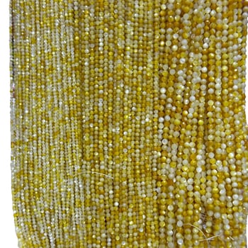 2-4mm φυσικά μαργαριτάρια βαθιάς θάλασσας, κίτρινο πεταλούδα κελύφος, φετσετοποιημένα σε σχήμα ποδοσφαίρου, για DIY κολιέ και βραχιόλι