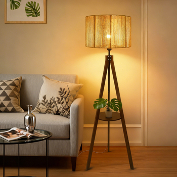 Závesná lampa s retro ratanovým tienidlom do obývačky, jedálne a pracovne s dizajnom inšpirovaným tatami