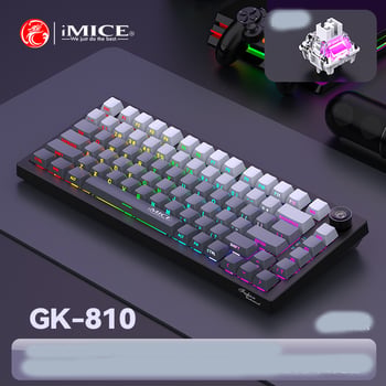 IMICE GK810 mechanikus billentyűzet - vezeték nélküli Bluetooth hárommódú, testreszabható asztali számítógép irodába és játékhoz