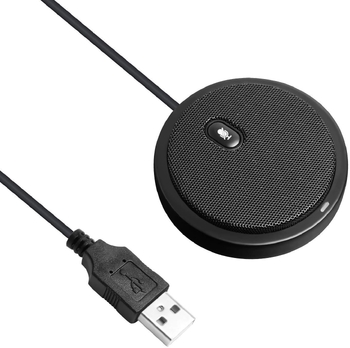 Vezeték nélküli, mindenirányú mikrofon, 360 fokos hangérzékelés, játékmikrofon, zajcsökkentő vezetékes USB konferenciamikrofon