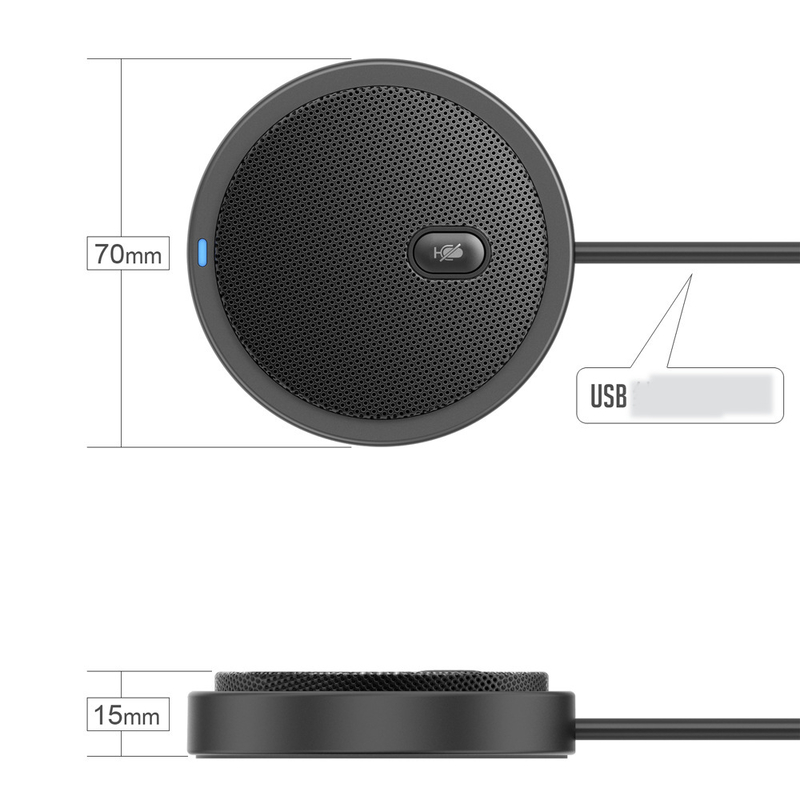 Vezeték nélküli, mindenirányú mikrofon, 360 fokos hangérzékelés, játékmikrofon, zajcsökkentő vezetékes USB konferenciamikrofon