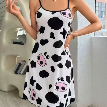Pijamale, cămăși de noapte, camisole, ținute casual pentru femei, cu imprimeu de vacă, noi, la modă, în comerțul exterior transfrontalier european și american.