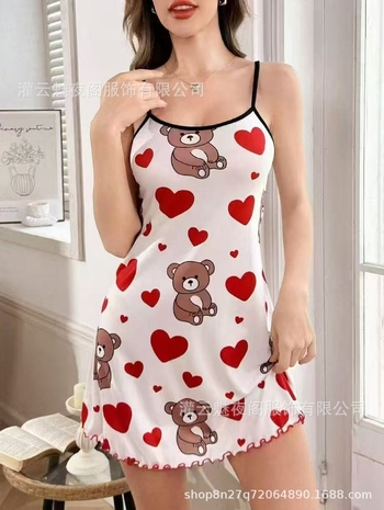 Pijamale, cămăși de noapte, camisole, ținute casual pentru femei, cu imprimeu de vacă, noi, la modă, în comerțul exterior transfrontalier european și american.