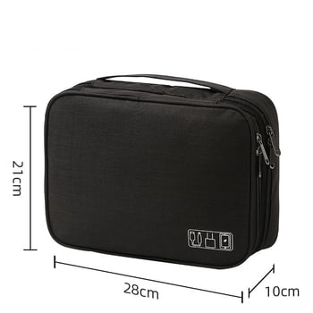 Digitalne torbe za pohranu, na zalihi, s tiskom logotipa, troslojne torbe velikog kapaciteta, višenamjenski punjač, power bank i torba za slušalice