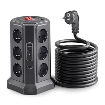 Priză verticală, standard european transfrontalier, tip turn desktop multifuncțional, standard german, standard coreean, USB de export