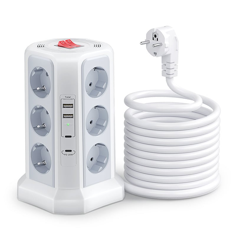 Priză verticală, standard european transfrontalier, tip turn desktop multifuncțional, standard german, standard coreean, USB de export
