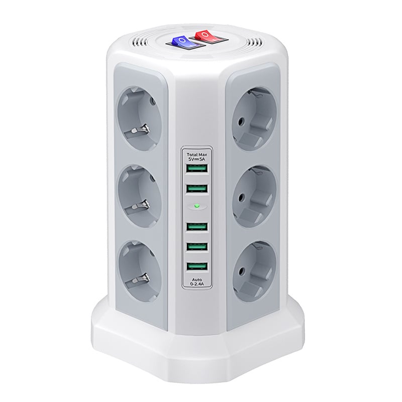 Priză verticală, standard european transfrontalier, tip turn desktop multifuncțional, standard german, standard coreean, USB de export