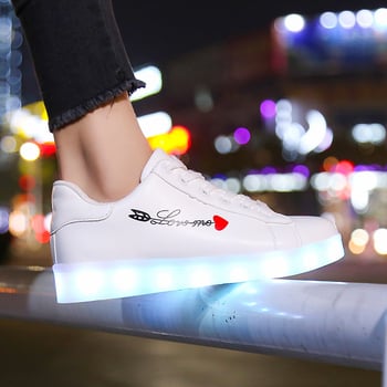 Pantofi luminoși LED noi, pantofi care strălucesc în întuneric, pantofi cu încărcare USB și lumini, pantofi sport casual