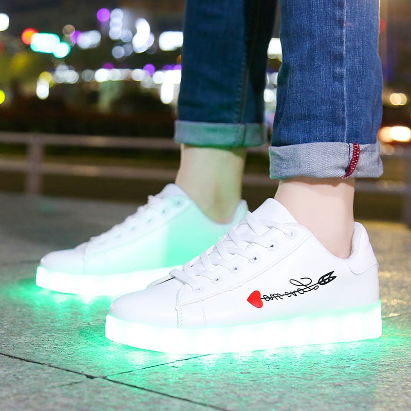 Pantofi luminoși LED noi, pantofi care strălucesc în întuneric, pantofi cu încărcare USB și lumini, pantofi sport casual