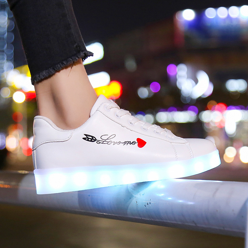 Pantofi luminoși LED noi, pantofi care strălucesc în întuneric, pantofi cu încărcare USB și lumini, pantofi sport casual