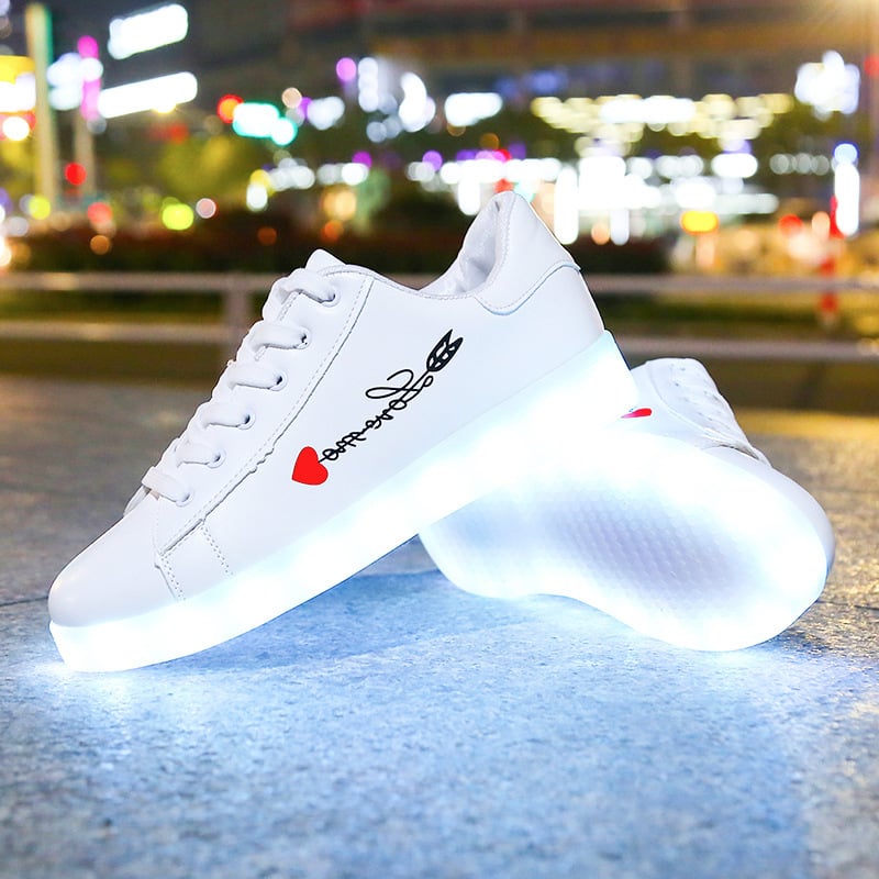 Pantofi luminoși LED noi, pantofi care strălucesc în întuneric, pantofi cu încărcare USB și lumini, pantofi sport casual