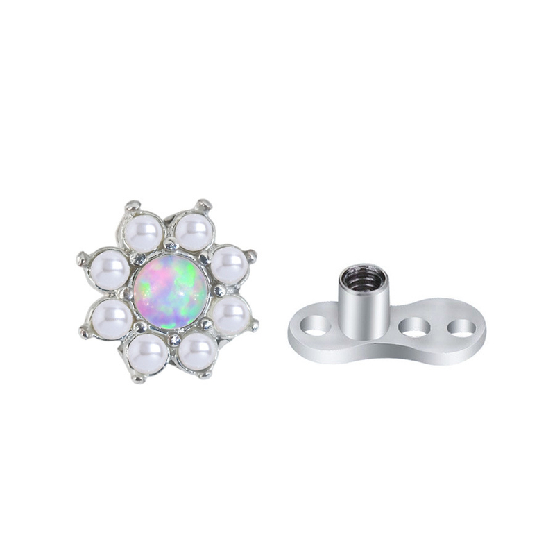 piercing od nehrđajućeg čelika 1,6 mm, nakit, nokat, cirkonski implantat, piercing za nokte, opal, biserni implantat, baza, nokat