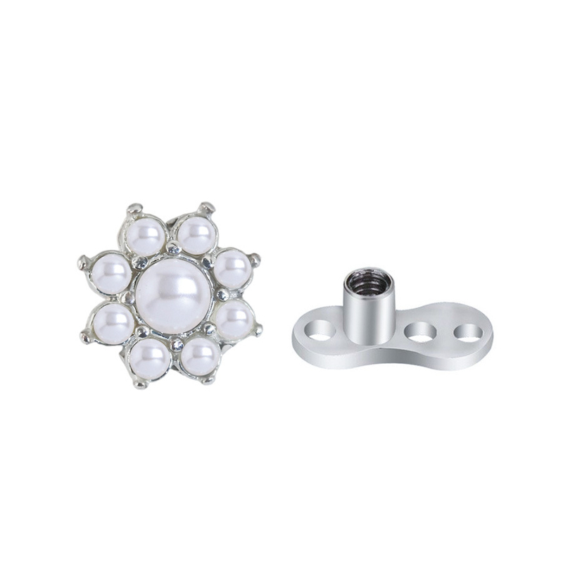 piercing od nehrđajućeg čelika 1,6 mm, nakit, nokat, cirkonski implantat, piercing za nokte, opal, biserni implantat, baza, nokat