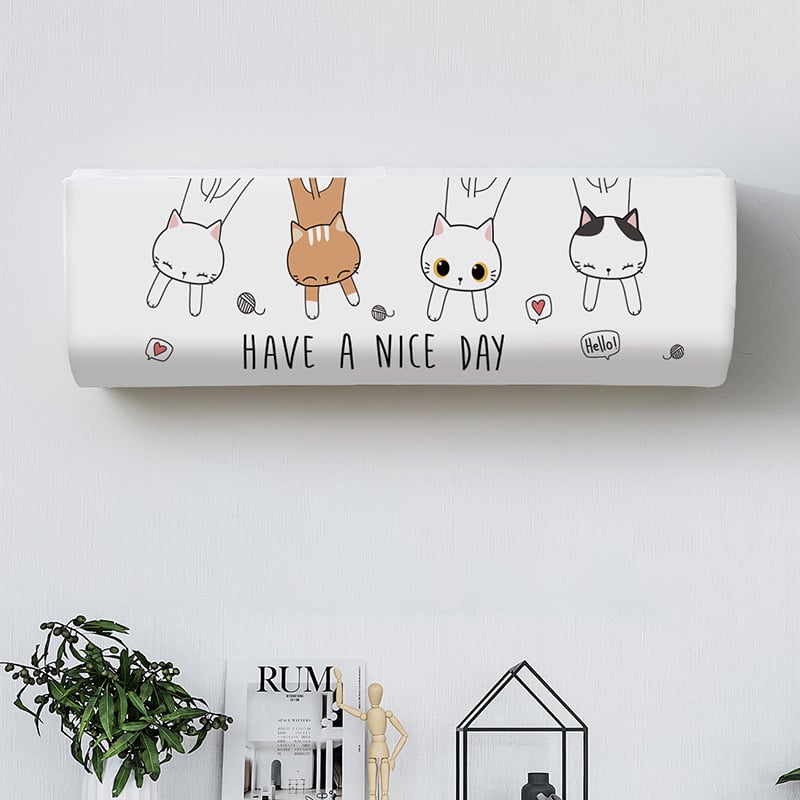 Husă elegantă pentru aparat de aer condiționat, montată pe perete, potrivită pentru living, dormitor, aparate de aer condiționat Midea, Gree și Haier; design modern și minimalist