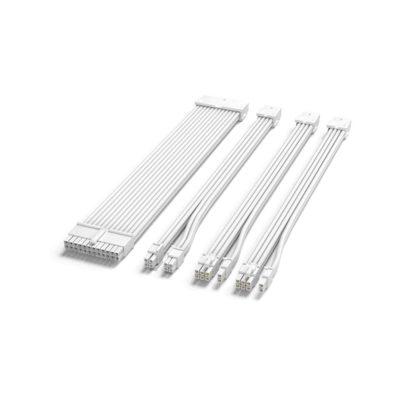 Nylonhálós 18 AWG tápegység hosszabbító kábelek, 4 darabos készlet 24-pines alaplaphoz és 8-pins CPU/GPU csatlakozókhoz