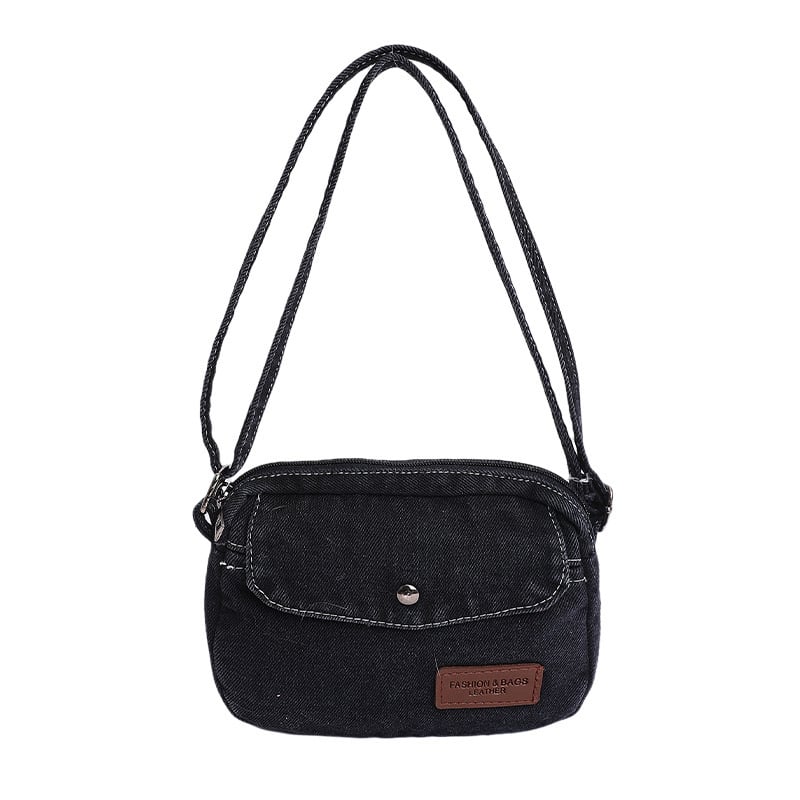 Γυναικεία βιντάζ τσάντα από ντένιμ, ώμου, ιαπωνικού στυλ, καθημερινή street art έμπνευση