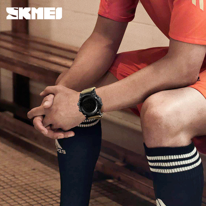 SKMEI Time Beauty Férfiaknak, outdoor sport elektronikus karóra, multifunkcionális, vízálló, ütésálló, PU-szíj