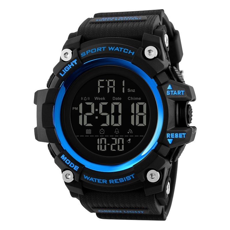 SKMEI Time Beauty Férfiaknak, outdoor sport elektronikus karóra, multifunkcionális, vízálló, ütésálló, PU-szíj