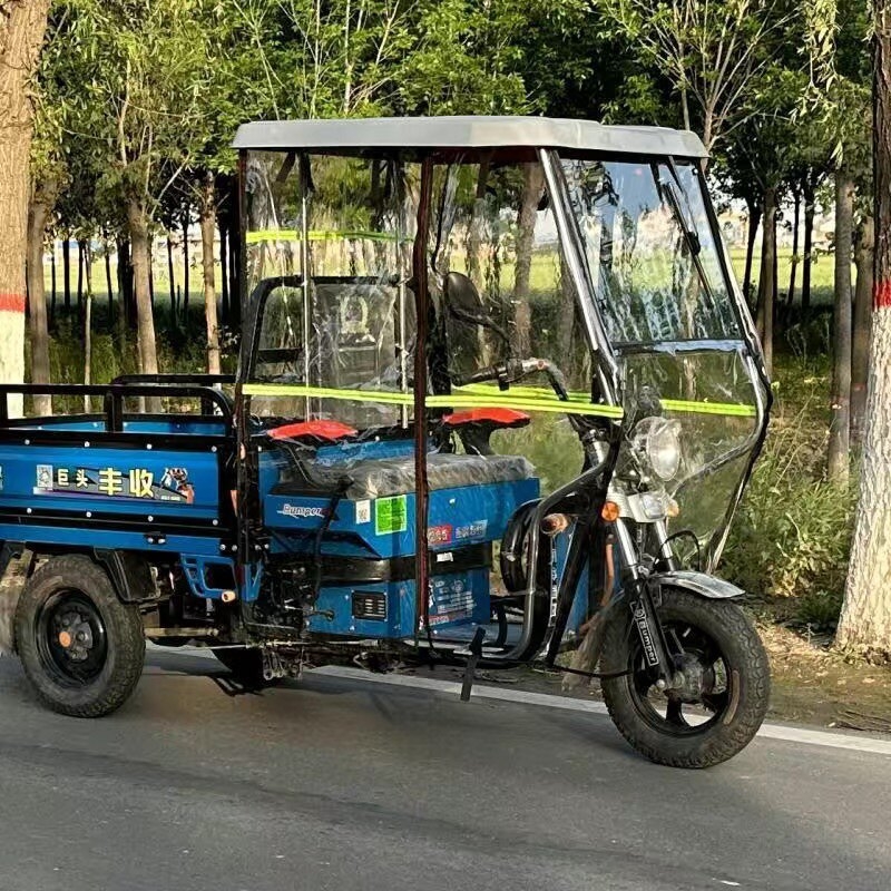 Električni tricikl – zaštitni nadstrešak od nehrđajućeg čelika, prednji krov za tricikle, novi model, ojačan, potpuno prozirna kišna zavjesa