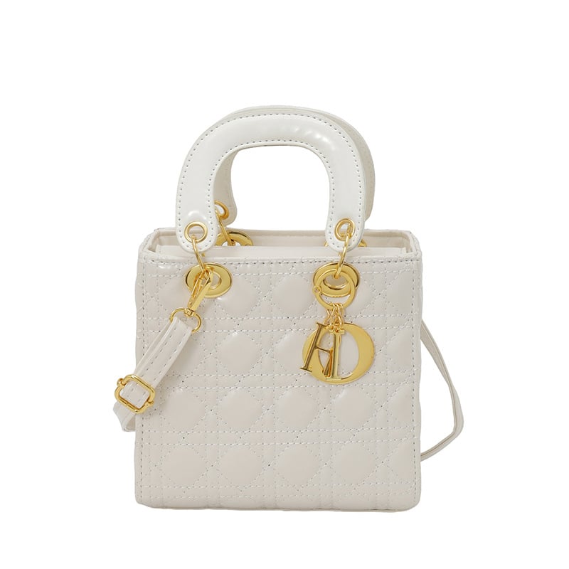 Geantă mică pătrată din PU, quilted, curea crossbody, stil urban pentru uz zilnic