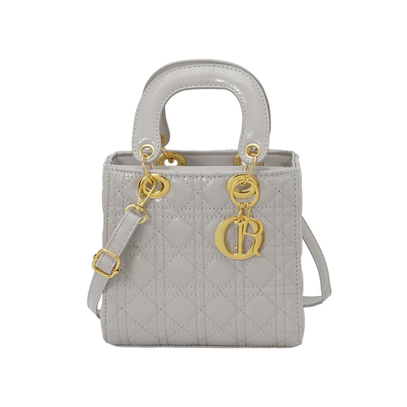 Geantă mică pătrată din PU, quilted, curea crossbody, stil urban pentru uz zilnic