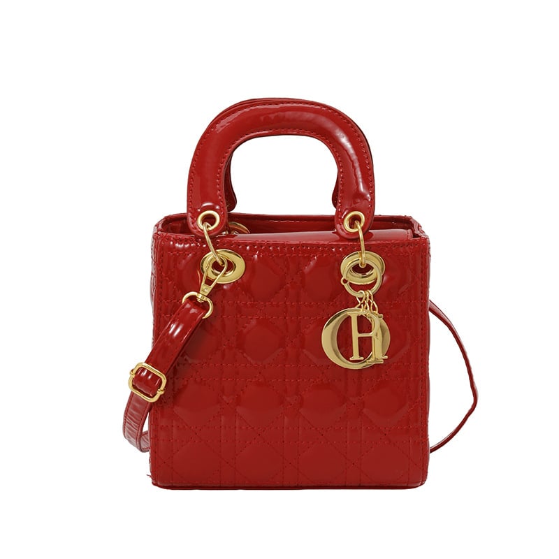 Geantă mică pătrată din PU, quilted, curea crossbody, stil urban pentru uz zilnic